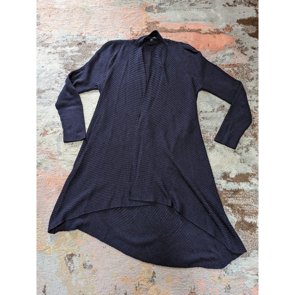 Women's designer Eileen Fisher merino wool cardigan sweater plum size L large